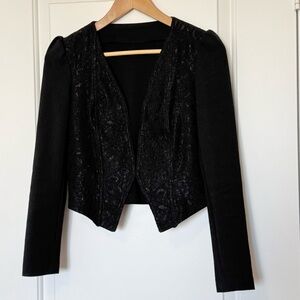 Morgan de Toi Black Lightweight Jacket Blazer with lace details, small